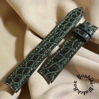 cro-1932 クロコダイル 腕時計ベルトグロス仕上げオリーブ ラグ幅20mm cro-1932 クロコダイル 腕時計 ベルト グロス仕上げオリーブ (ラグ幅20