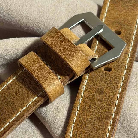 hor-270 サンプル品 HORWEEN ダブリン / ライトナチュラル GPFバックル付属 腕時計ベルト (ラグ26mm - バックル幅26mm)