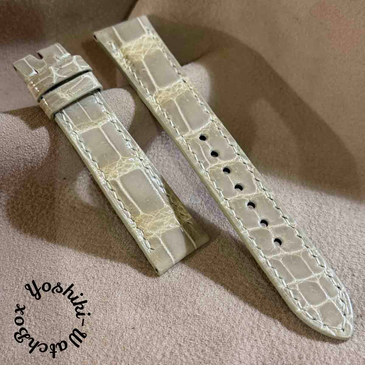 cro-1932 クロコダイル 腕時計ベルトグロス仕上げオリーブ ラグ幅20mm cro-1954 クロコダイル 腕時計 ベルト グロス仕上げ オリーブ (ラグ幅22