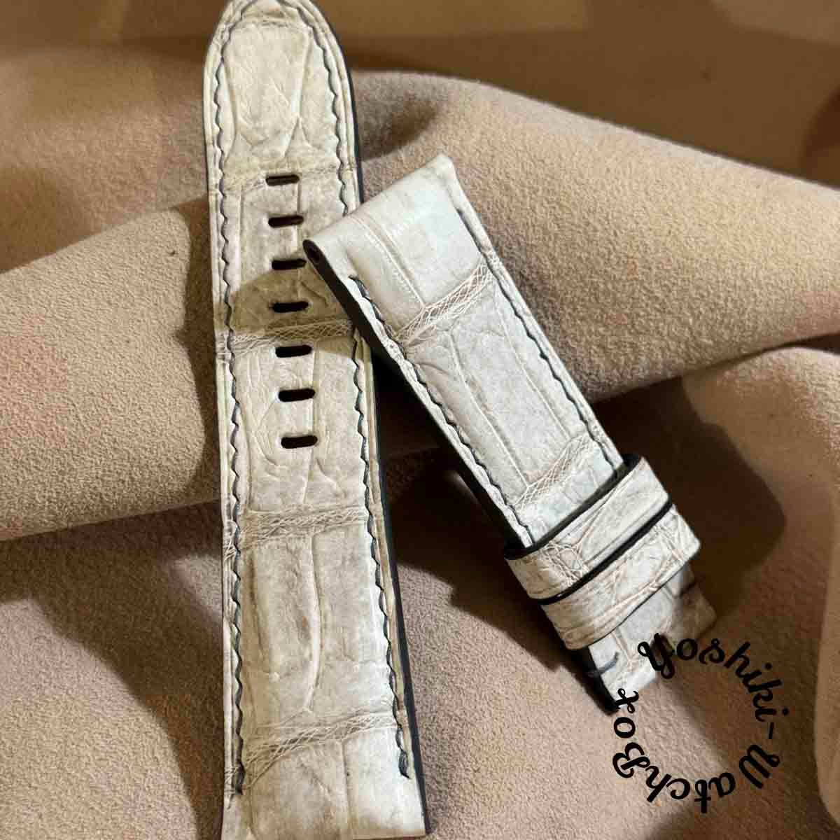 cro-1934 クロコダイル 腕時計 ベルト ヒマラヤクロコ (ラグ幅26 mm  