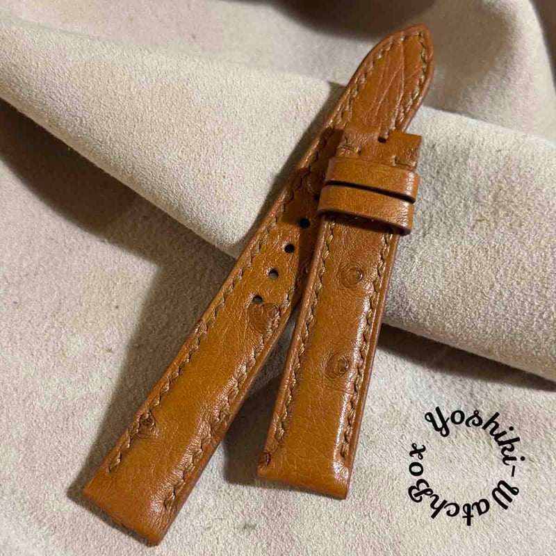 ost-399 オーストリッチ 腕時計ベルト ブラウン ラグ幅18 mm ost-399 オーストリッチレザー 腕時計ベルト ブラウン (ラグ幅18mm