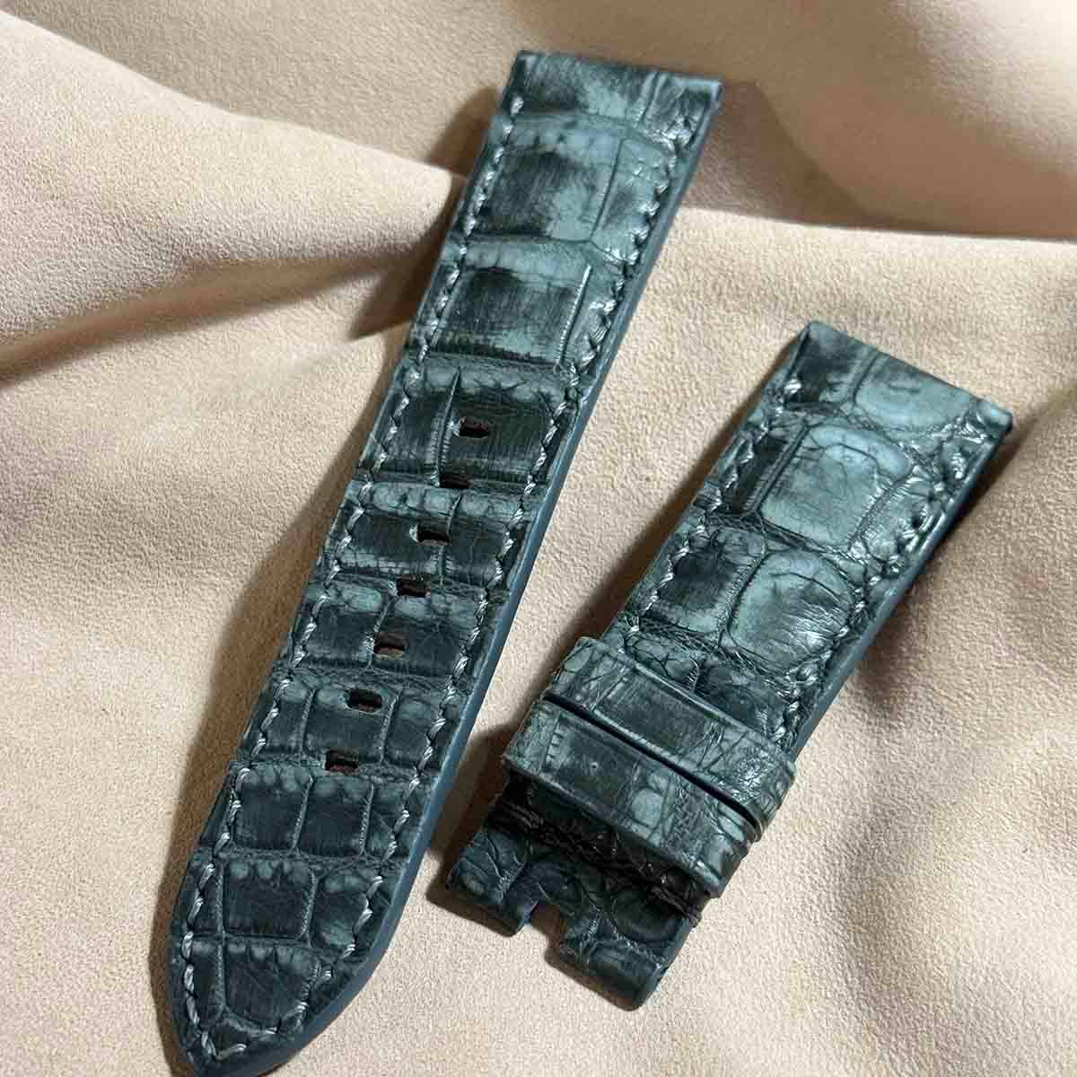 cro-1570 クロコダイル レザー 腕時計 ベルト ヌバック グレー cro-1570 クロコダイル レザー 腕時計 ベルト ヌバック グレー