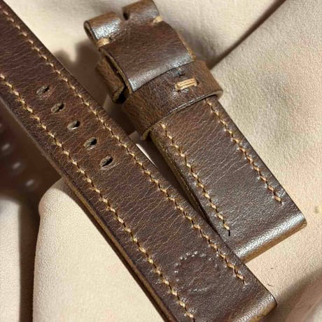 hor-255 HORWEEN ダービー / ブラウン 腕時計ベルト (ラグ22mm - バックル幅20mm)