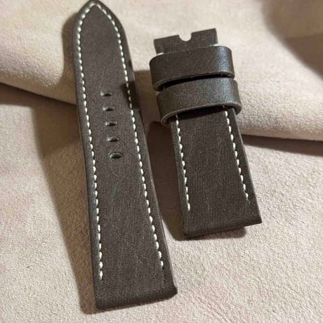 hor-204 ホーウィン バイソンレザー グレー  腕時計ベルト (ラグ24mm - バックル幅22mm)