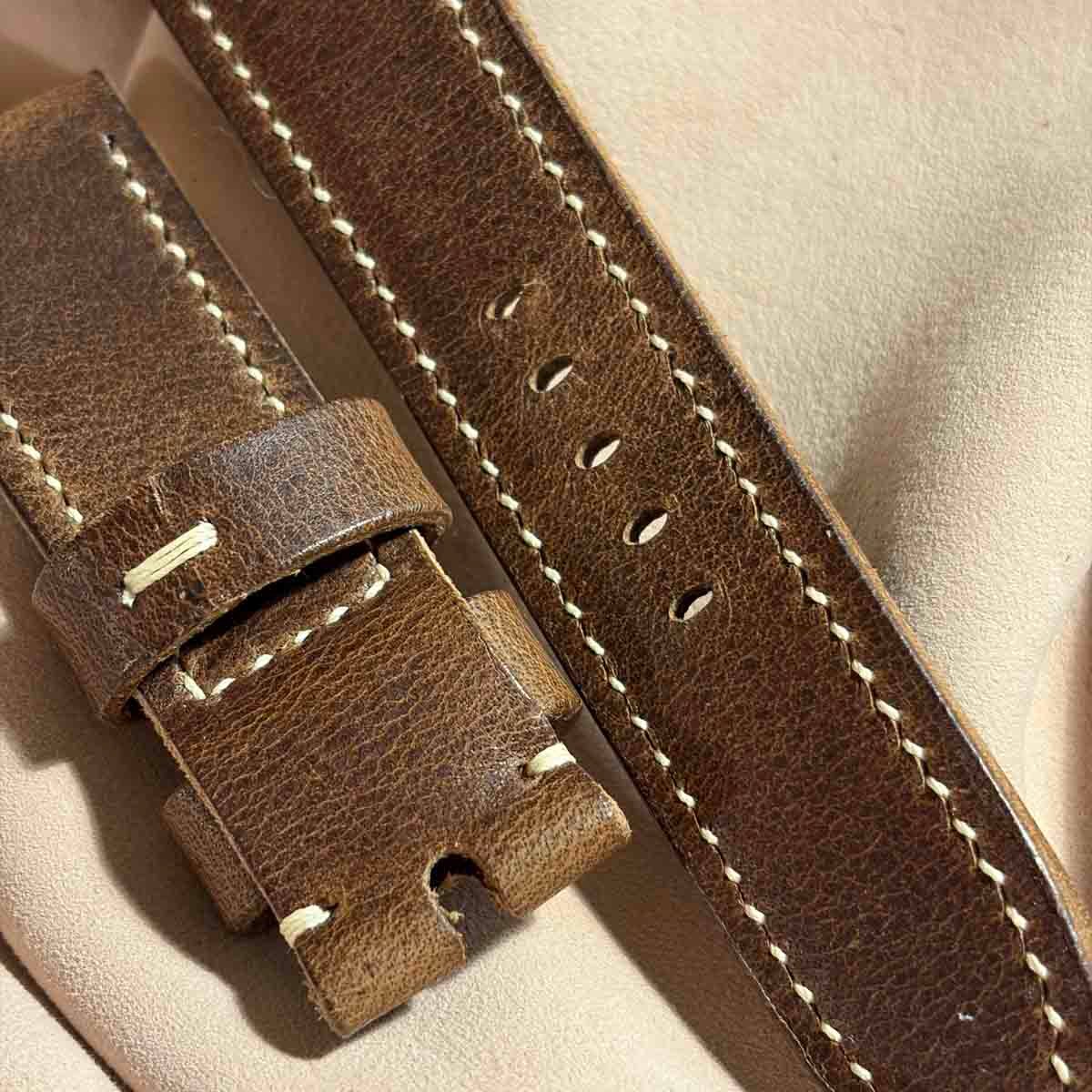 hor-254 HORWEEN ダービー / ブラウン 腕時計ベルト (ラグ24mm - バッ