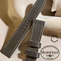hor-236 HORWEEN バイソングレー 腕時計ベルト (ラグ21mm - バックル幅18mm)