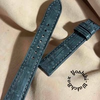 cro-2037 ヌバック クロコダイル  腕時計ベルト グレー (ラグ幅19 mm - バックル幅16 mm)