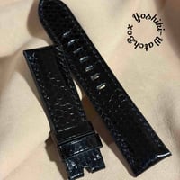 sna-166 シースネイク（ウミヘビ）腕時計ベルト ブラック (ラグ幅22mm - バックル幅20 mm)