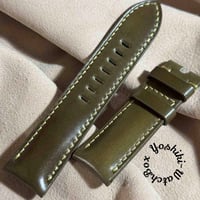 cod-314 コードバン レザー 腕時計ベルト カーキグリーン (ラグ幅24 mm - バックル幅22 mm)