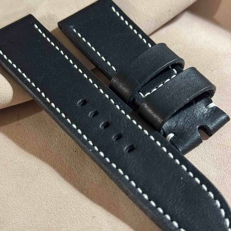 hor-186 ホーウィン ダービー ブラック  腕時計ベルト (ラグ24mm - バックル幅22mm)