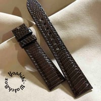 liz-340  リザード レザー 腕時計 ベルト ブラウン (ラグ幅19 mm - バックル幅16 mm)