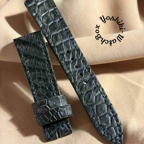 exh-60 墨染め クロコダイル 腕時計ベルト  (ラグ幅20mm - バックル幅18mm)