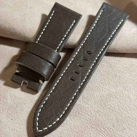 hor-204 ホーウィン バイソンレザー グレー  腕時計ベルト (ラグ24mm - バックル幅22mm)