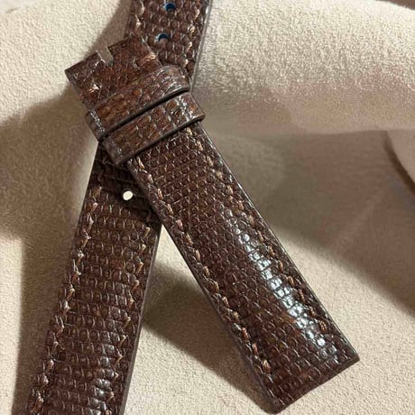 liz-379  B級品　リザード レザー 腕時計 ベルト ブラウン (ラグ幅18 mm - バックル幅16 mm)