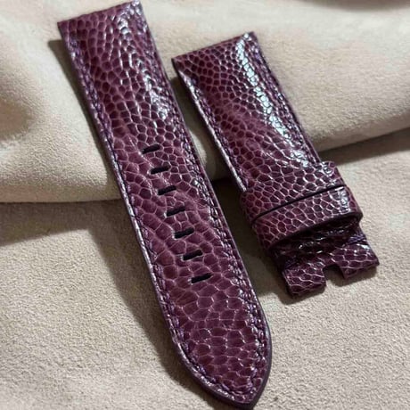 ost-386 オーストリッチレザー 腕時計ベルト パープル (ラグ幅24mm - バックル幅22mm)