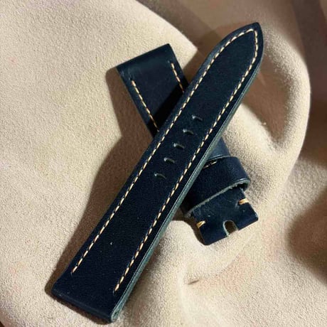hor-253 HORWEEN ダービー / コバルトブルー 腕時計ベルト (ラグ22mm - バックル幅20mm)