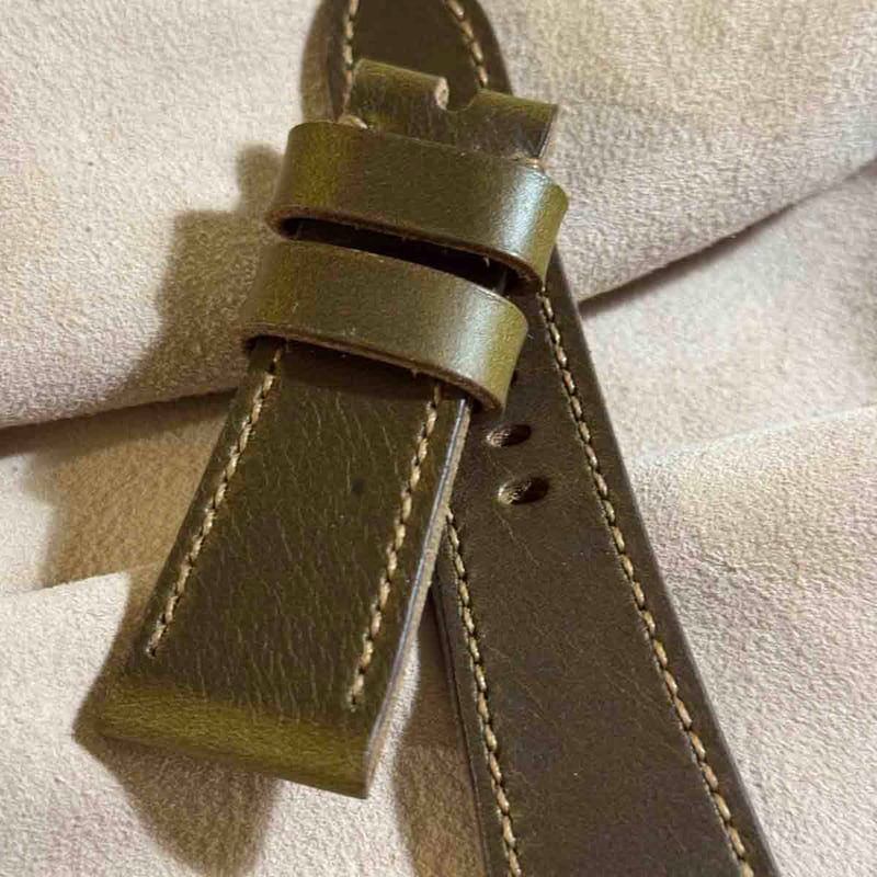 hor-232 HORWEEN クロムエクセルレザー オリーブ 腕時計ベルト