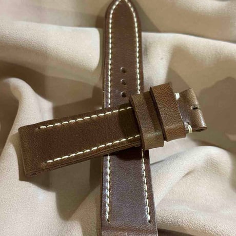 hor-224 HORWEEN クロムエクセルレザー ナチュラル 腕時計ベルト (ラグ21mm - バックル幅18mm)