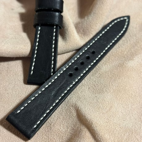 hor-184 ホーウィン ダービー ブラック  腕時計ベルト (ラグ19mm - バックル幅16mm)