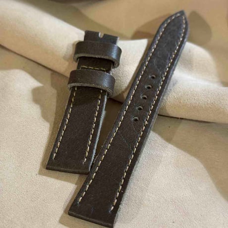 hor-233 HORWEEN バイソングレー 腕時計ベルト (ラグ18mm - バックル幅16mm)