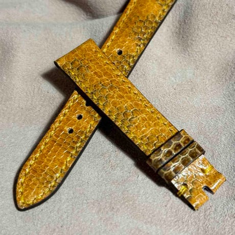 sna-126 シースネイク（ウミヘビ）腕時計ベルト タンブラウン (ラグ幅18 mm - バックル幅16 mm)
