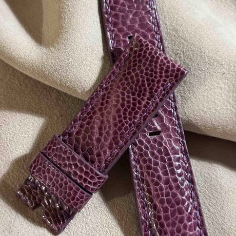 ost-386 オーストリッチレザー 腕時計ベルト パープル (ラグ幅24mm - バックル幅22mm)