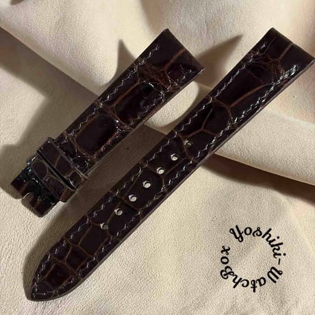 cro-1896 クロコダイル 腕時計ベルト ブラック ラグ幅19mm cro-1943 クロコダイル 腕時計 ベルト ブラック (ラグ幅19 mm - バ