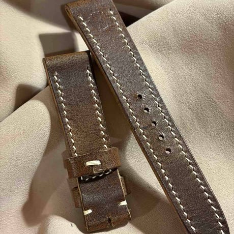 hor-256 HORWEEN ダービー / ブラウン 腕時計ベルト (ラグ20mm - バックル幅18mm)