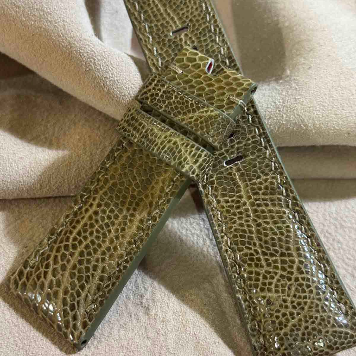 ost-436 オーストリッチ 腕時計ベルト グリーン ラグ幅19mm ost-436 オーストリッチレザー 腕時計ベルト グリーン (ラグ幅