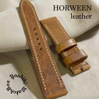 hor-229 HORWEEN ダービー ナチュラル 腕時計ベルト (ラグ20mm - バックル幅18mm)