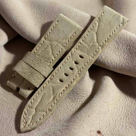 exh-77 タンニン鞣しエレファントレザー 腕時計ベルト  (ラグ幅24mm - バックル幅22mm)