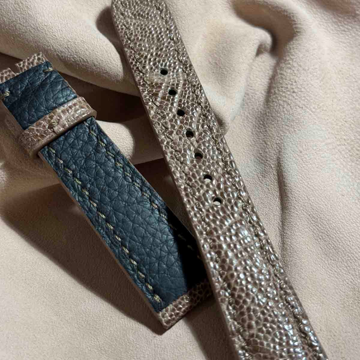 ost-365 オーストリッチ 腕時計ベルト ライトブラウン ラグ幅19mm ost-365 オーストリッチレザー 腕時計ベルト ライトブラウン