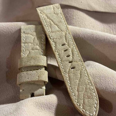 exh-69 タンニン鞣しエレファントレザー 腕時計ベルト  (ラグ幅24mm - バックル幅22mm)