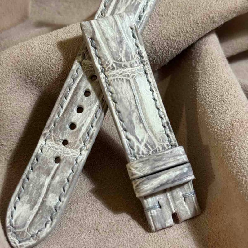 cro-1440 クロコダイル腕時計ベルト グレー ラグ幅20 mm cro-1929 クロコダイル 腕時計 ベルト ヒマラヤクロコ (ラグ幅20