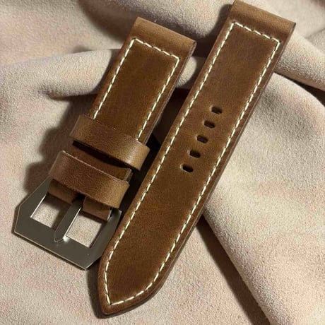 hor-271 サンプル品 HORWEEN クロムエクセルレザー / ナチュラル GPFバックル付属 腕時計ベルト (ラグ26mm - バックル幅26mm)