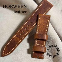 hor-249 HORWEEN ダービー / ナチュラル 腕時計ベルト (ラグ24mm - バ