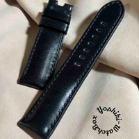 cod-294 コードバン レザー 腕時計ベルト ブラック (ラグ幅22 mm - バックル幅20 mm)