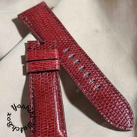 liz-302  リザード レザー 腕時計 ベルト レッド (ラグ幅26 mm - バックル幅22 mm)