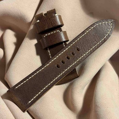 hor-254 HORWEEN ダービー / ブラウン 腕時計ベルト (ラグ24mm - バックル幅22mm)