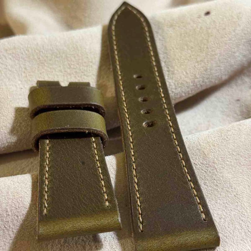 hor-218 HORWEENレザー ナチュラル 腕時計ベルト ラグ幅26mm hor-232 HORWEEN クロムエクセルレザー オリーブ 腕時計ベルト