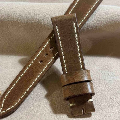 hor-223 HORWEEN クロムエクセルレザー ナチュラル 腕時計ベルト (ラグ19mm - バックル幅16mm)