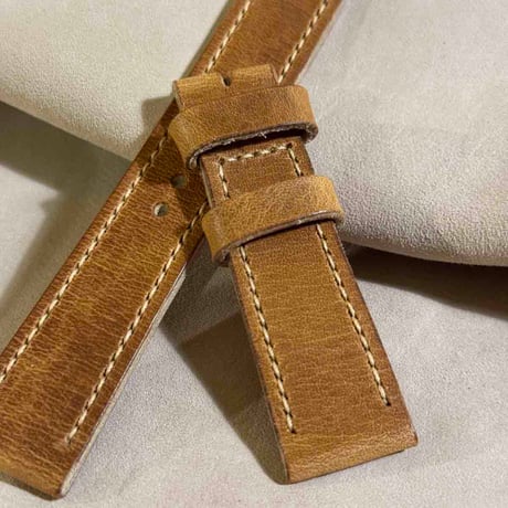 hor-229 HORWEEN ダービー ナチュラル 腕時計ベルト (ラグ20mm - バックル幅18mm)