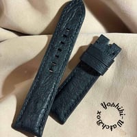 ost-450 オーストリッチレザー 腕時計ベルト ブラック (ラグ幅22mm - バックル幅20mm)