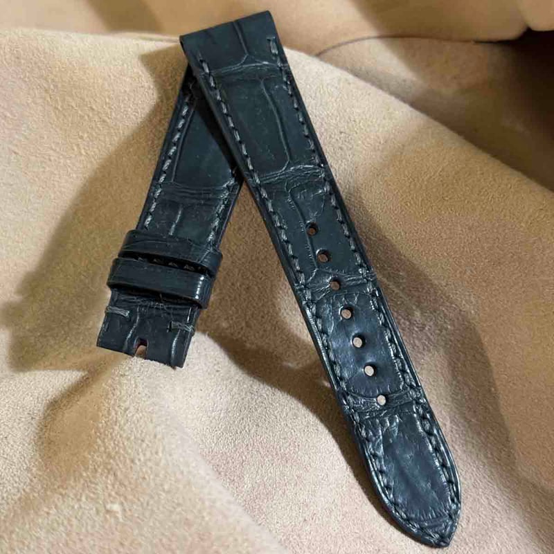 cro-1944 クロコダイル 腕時計 ベルト ダークグレー (ラグ幅21 mm -