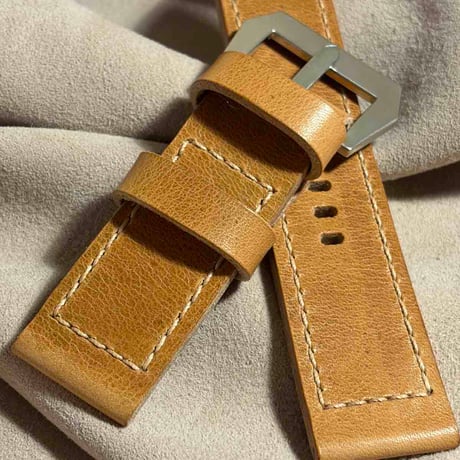 hor-269 サンプル品 HORWEEN ダービー / ライトナチュラル GPFバックル付属 腕時計ベルト (ラグ26mm - バックル幅26mm)