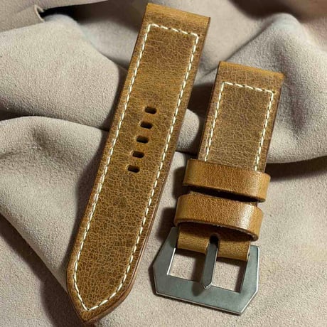 hor-270 サンプル品 HORWEEN ダブリン / ライトナチュラル GPFバックル付属 腕時計ベルト (ラグ26mm - バックル幅26mm)