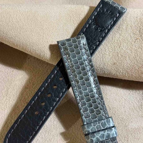 sna-156 シースネイク（ウミヘビ）腕時計ベルト グレー (ラグ幅18mm - バックル幅16 mm)