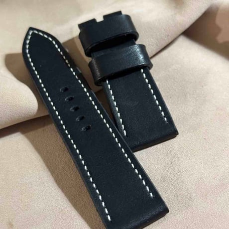 hor-186 ホーウィン ダービー ブラック  腕時計ベルト (ラグ24mm - バックル幅22mm)