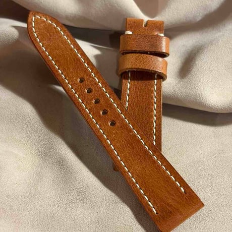 hor-275  HORWEEN ダービー / イングリッシュタン 腕時計ベルト (ラグ20mm - バックル幅18mm)