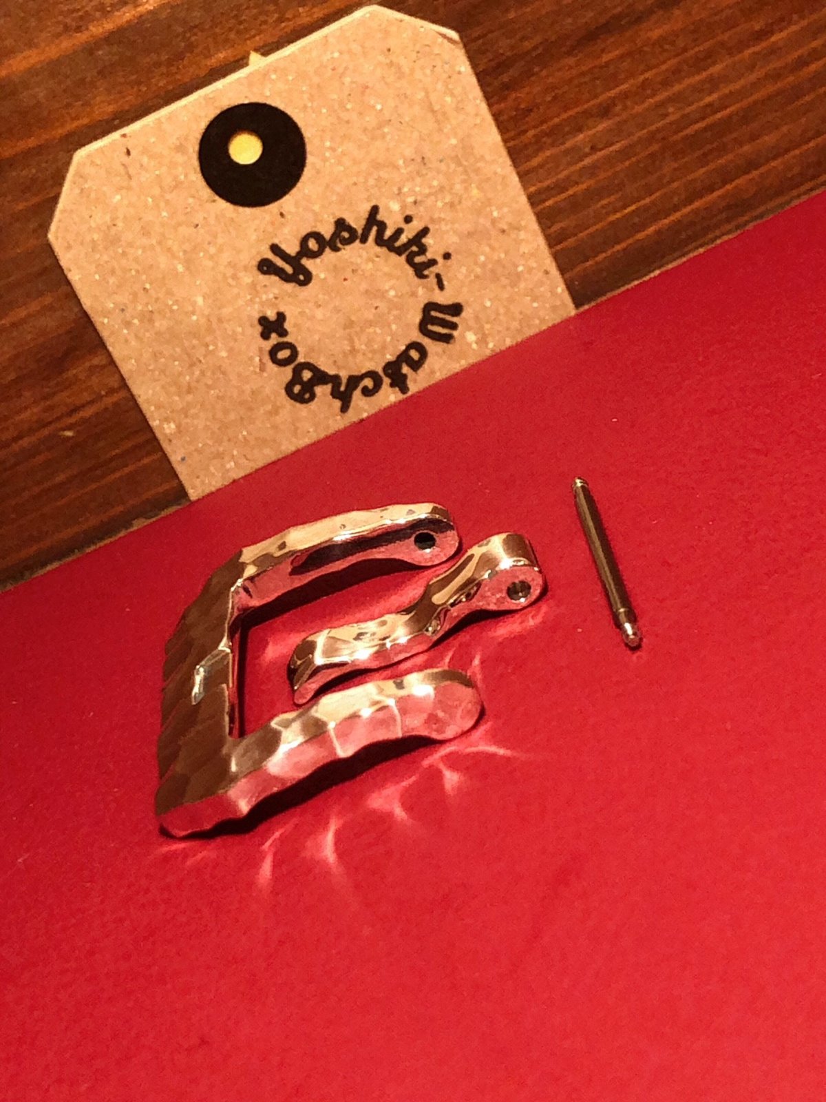 シルバー925製 腕時計ベルト用 バックル 尾錠幅20mm~26mm ハンマー